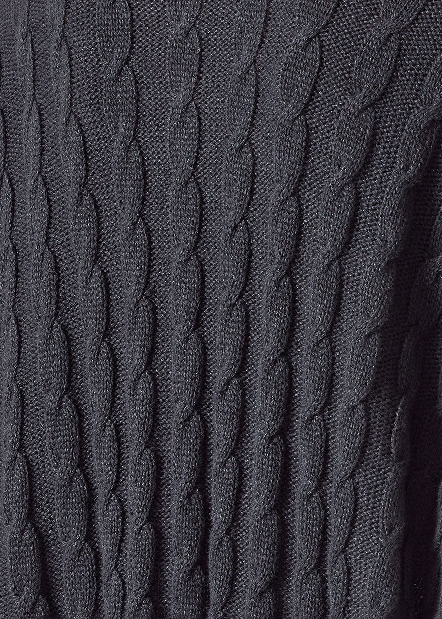 cotton linen mix round neck sweater - long