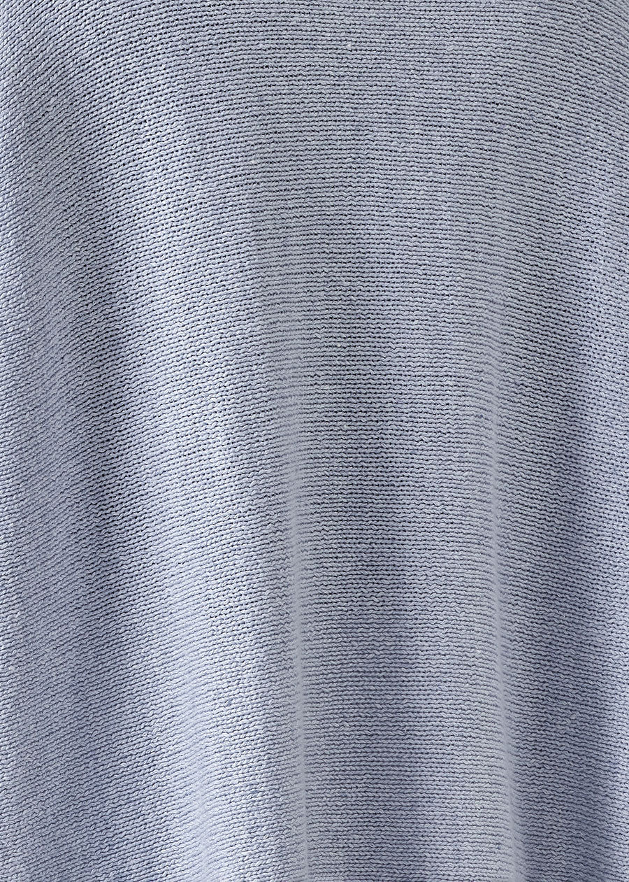 cotton linen mix sideways knitted sweater - mid