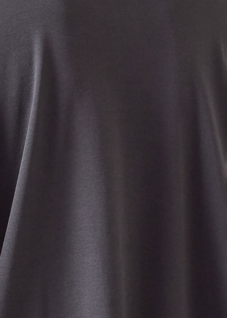 cotton jersey round neck 3/4 sleeve top with hembands - mid plus