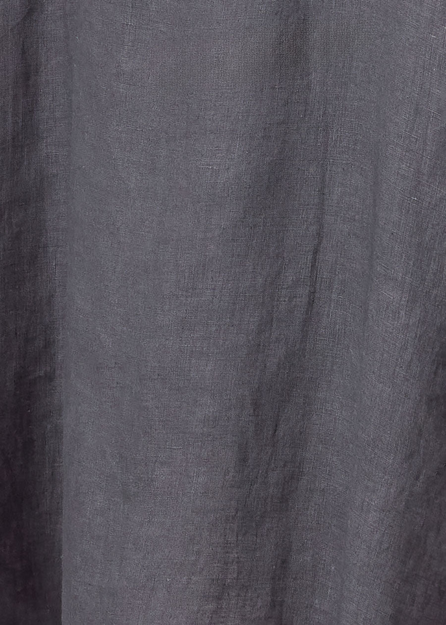 linen sloped shoulder wide a-line scoop neck top - long