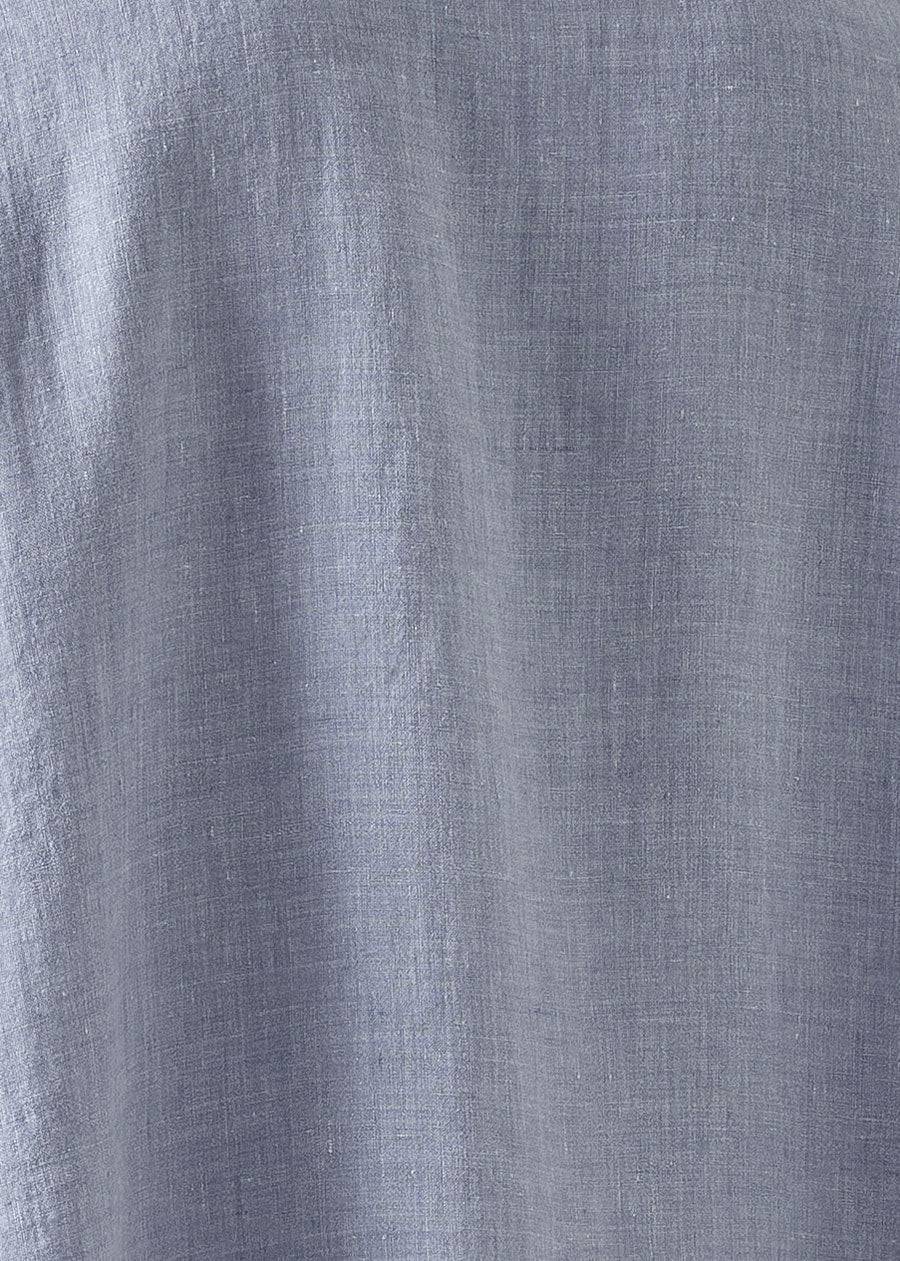 linen sleeveless caucasus shirt with collar - long