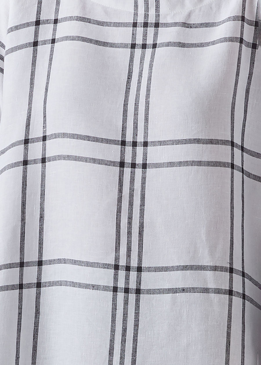 linen dps scoop neck 3/4 sleeve top - mid plus