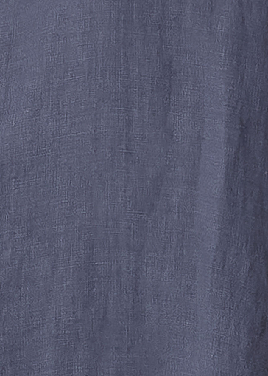 linen sleeveless caucasus shirt dress with notch collar