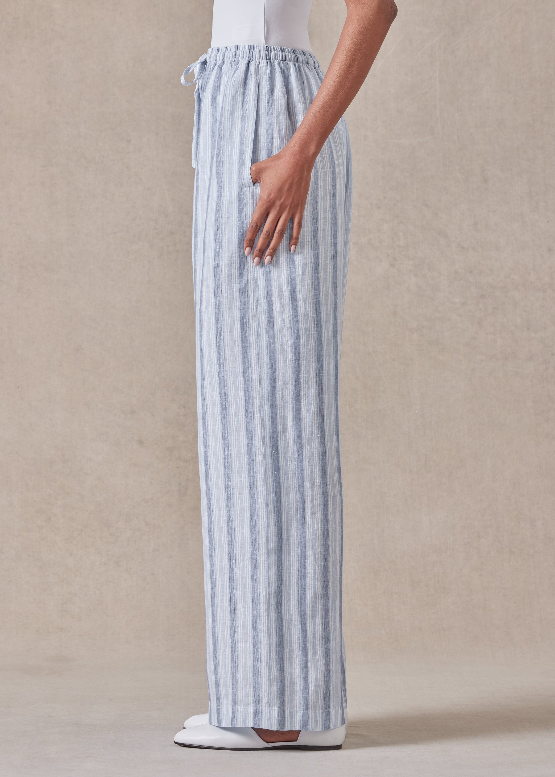 linen drawstring trouser