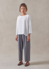 silk boat neck top - mid