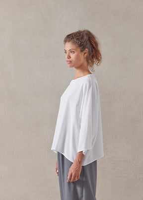 silk boat neck top - mid