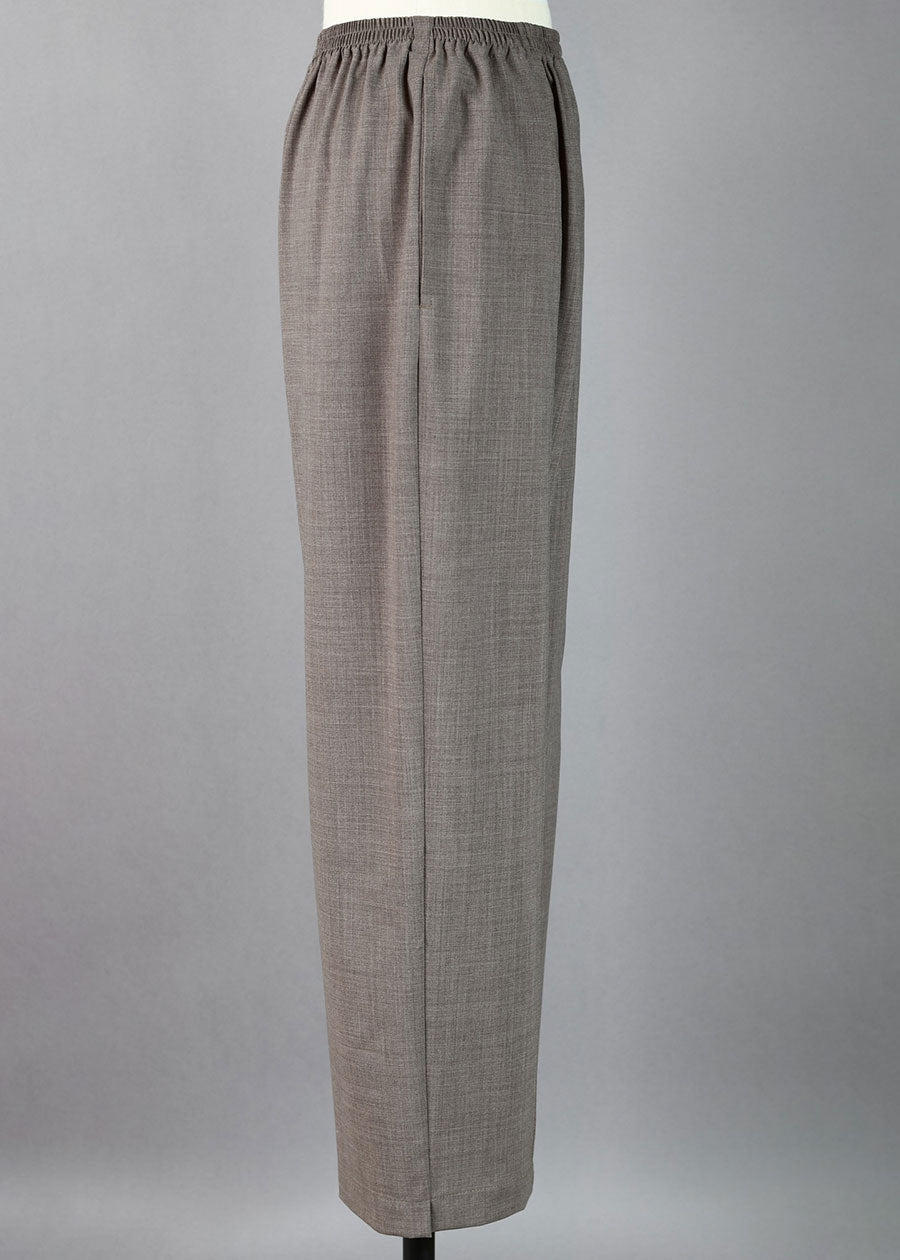 wool longer japanese trousers with front seam stitch detail