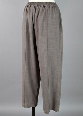 wool longer japanese trousers with front seam stitch detail