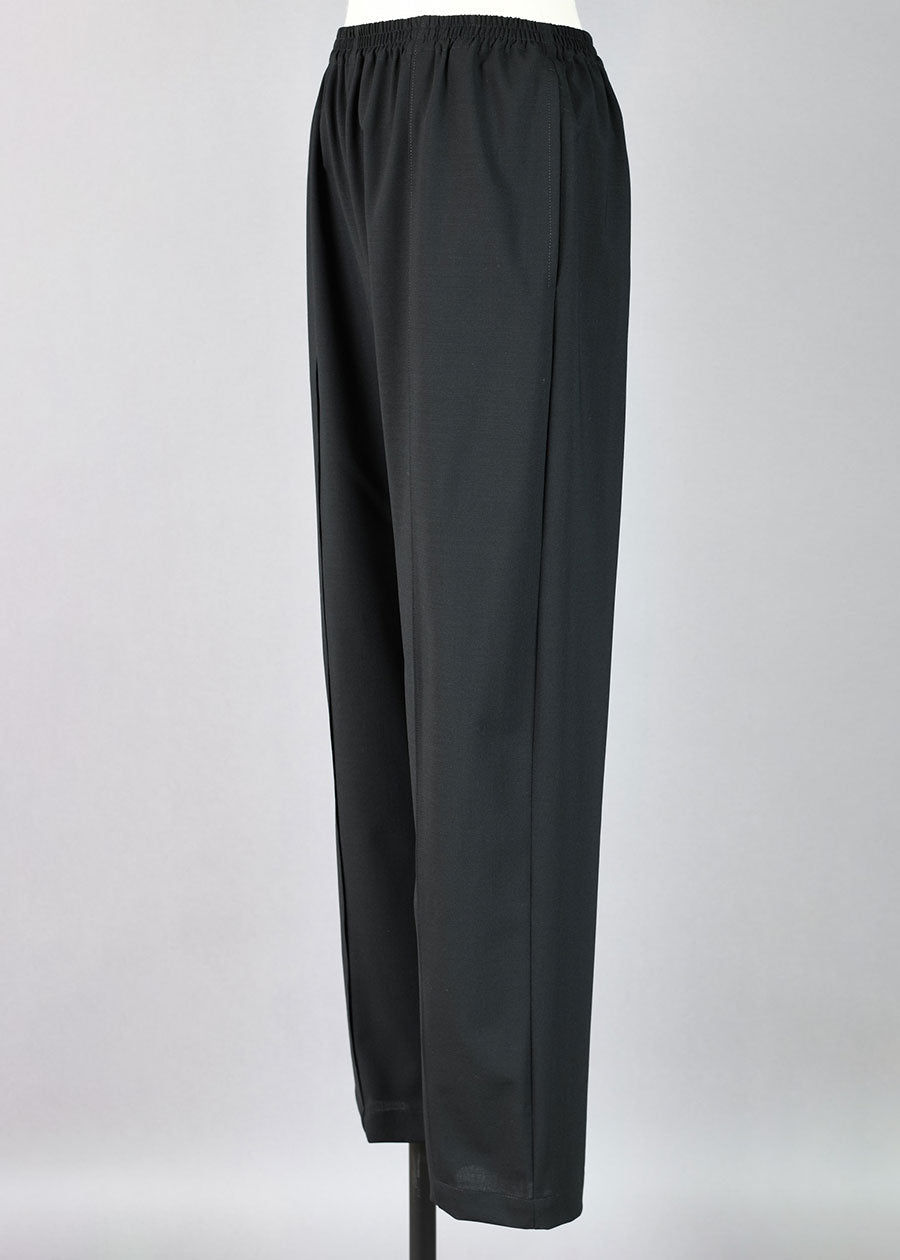 wool slimmer regular trousers with front seam stitch detail