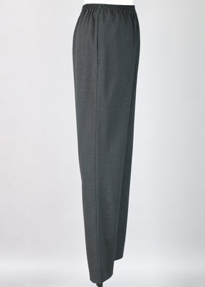 wool slimmer regular trousers with front seam stitch detail