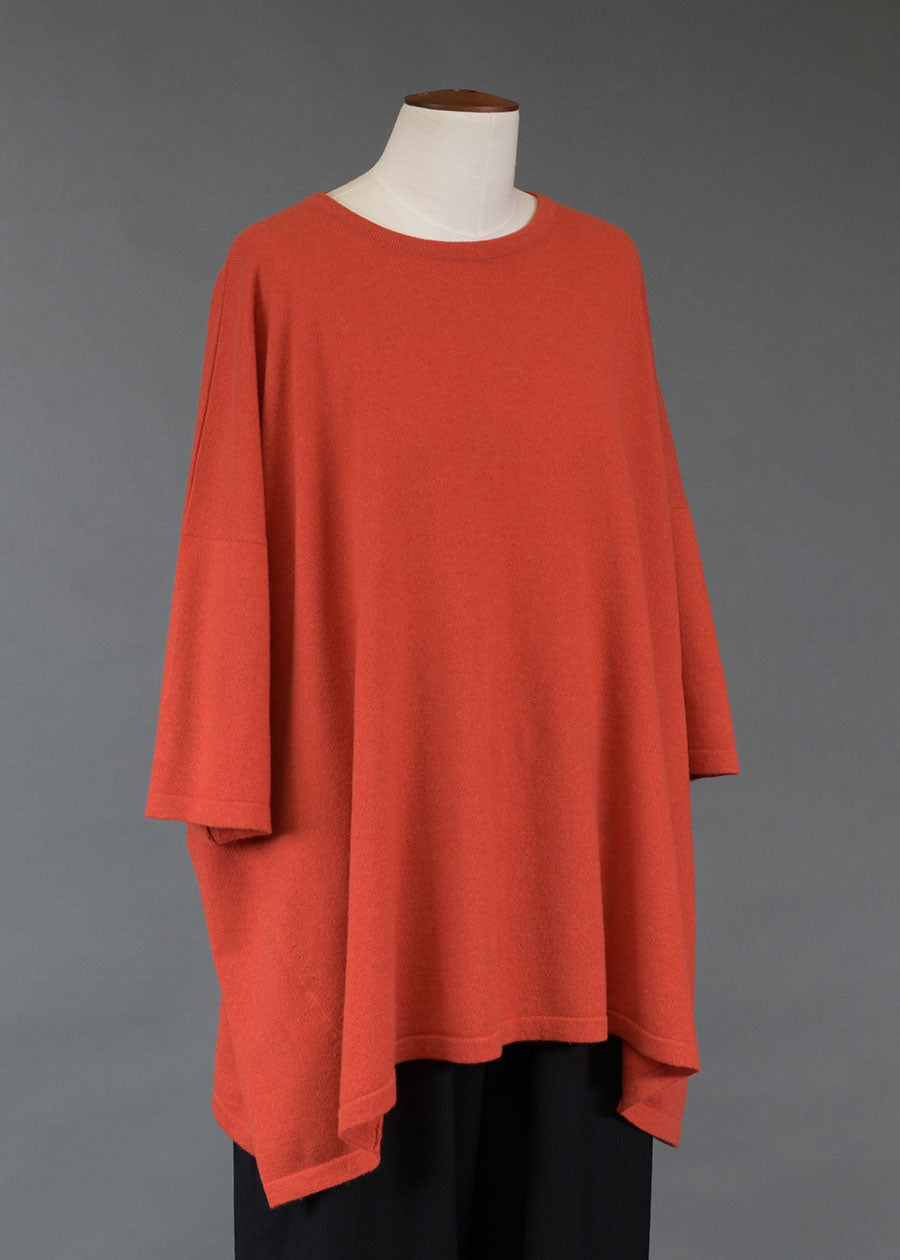 cashmere angle-to-front round neck t shirt - long