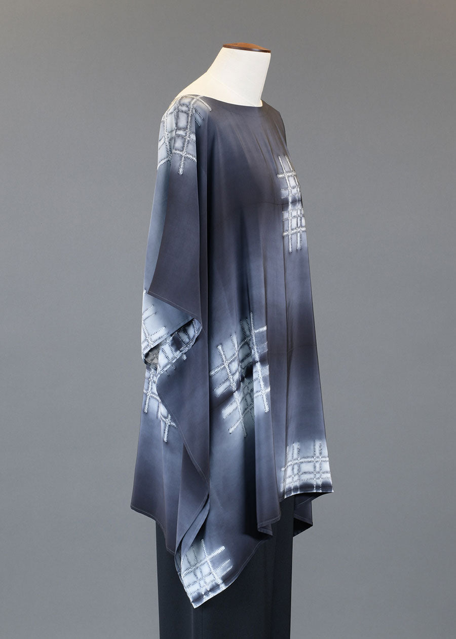 silk scoop neck kaftan - long plus