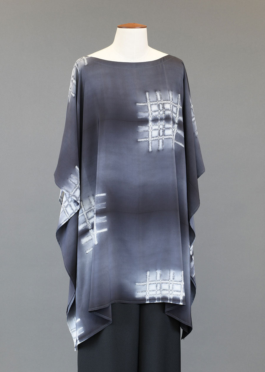 silk scoop neck kaftan - long plus