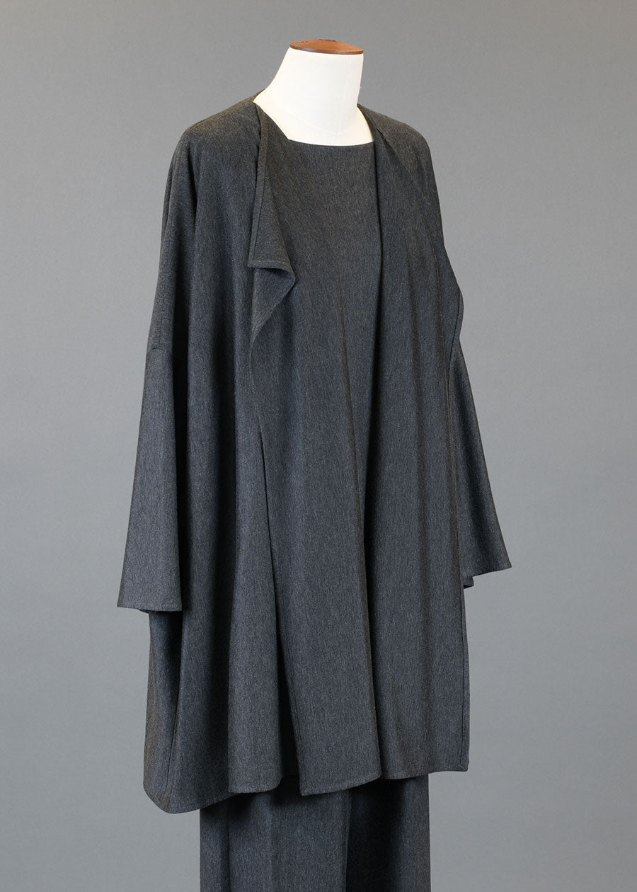 cashmere silk mix extra wide slim sleeve jacket - long plus