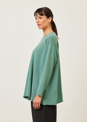 side panelled A-line bateau neck sweater - long