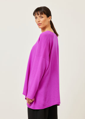 cashmere a-line v-neck sweater - long