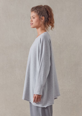 cashmere a-line bateau neck sweater - long