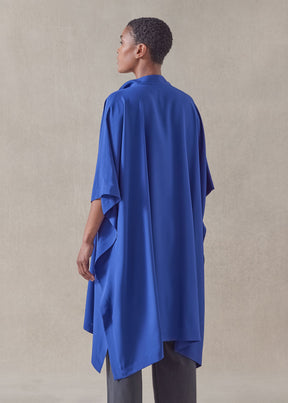 silk collarless kaftan shirt - very long