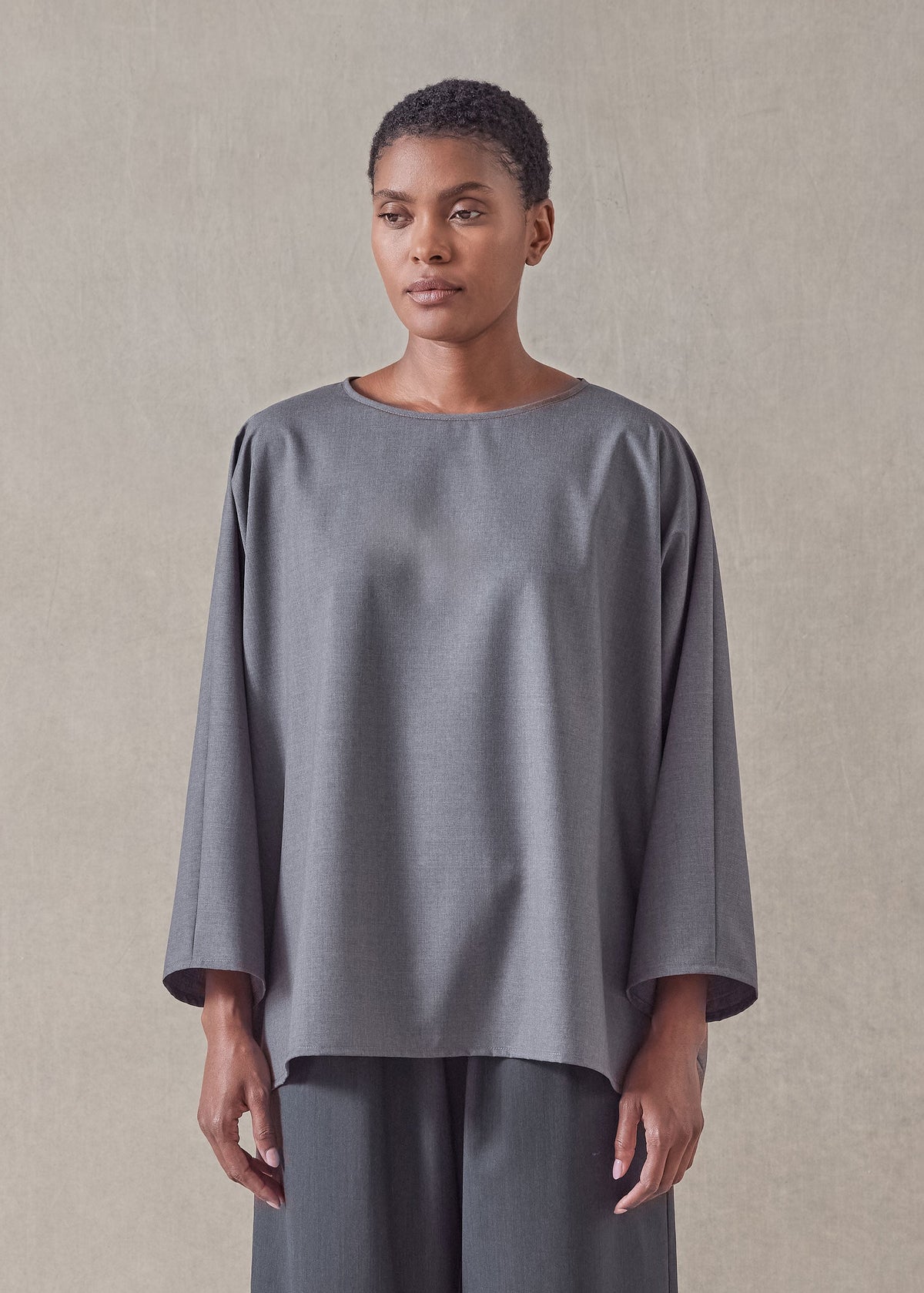 wool boat neck top - mid