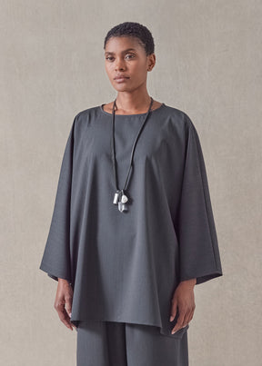 wool boat neck top - long