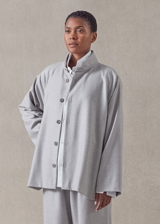 wool silk caucasus jacket with notch collar - mid plus