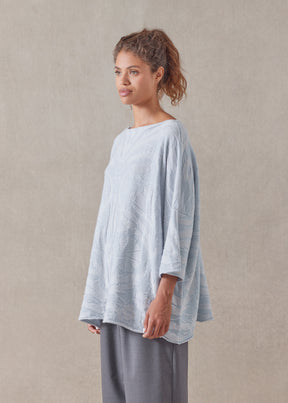 cashmere square 3/4 sleeve top - long