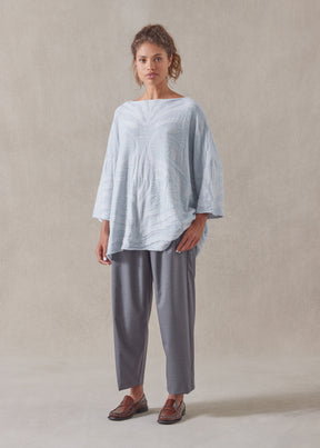 cashmere square 3/4 sleeve top - long