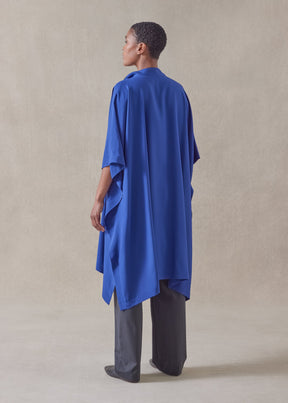 silk collarless kaftan shirt - very long