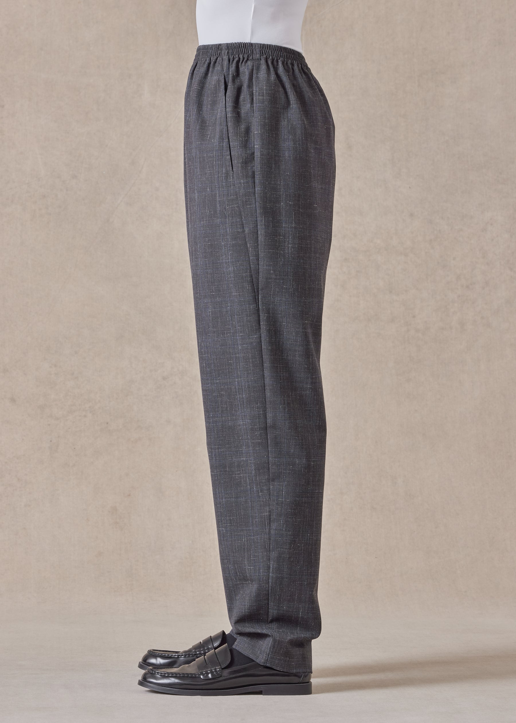 wool linen side insert tapered regular trouser