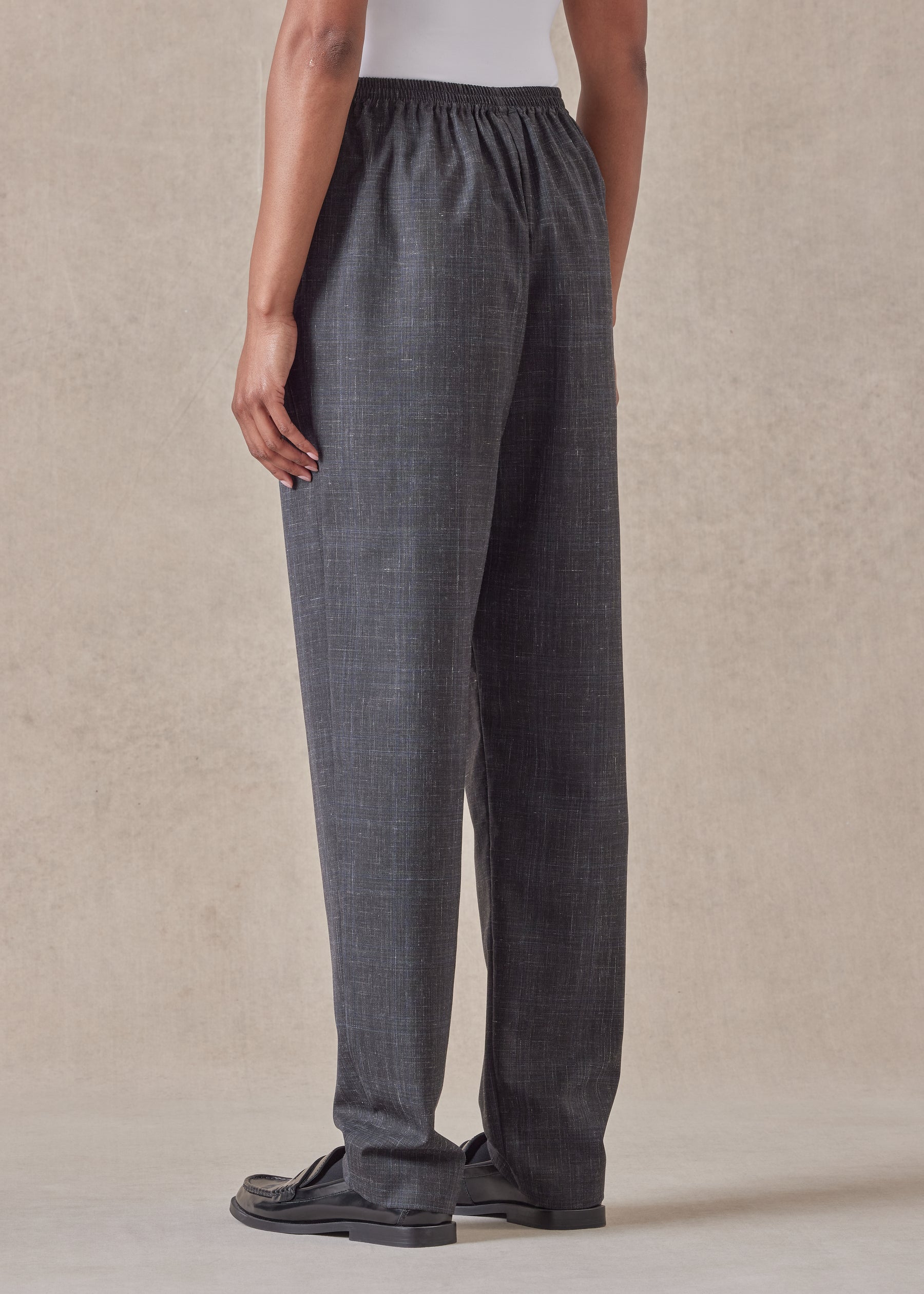 wool linen side insert tapered regular trouser