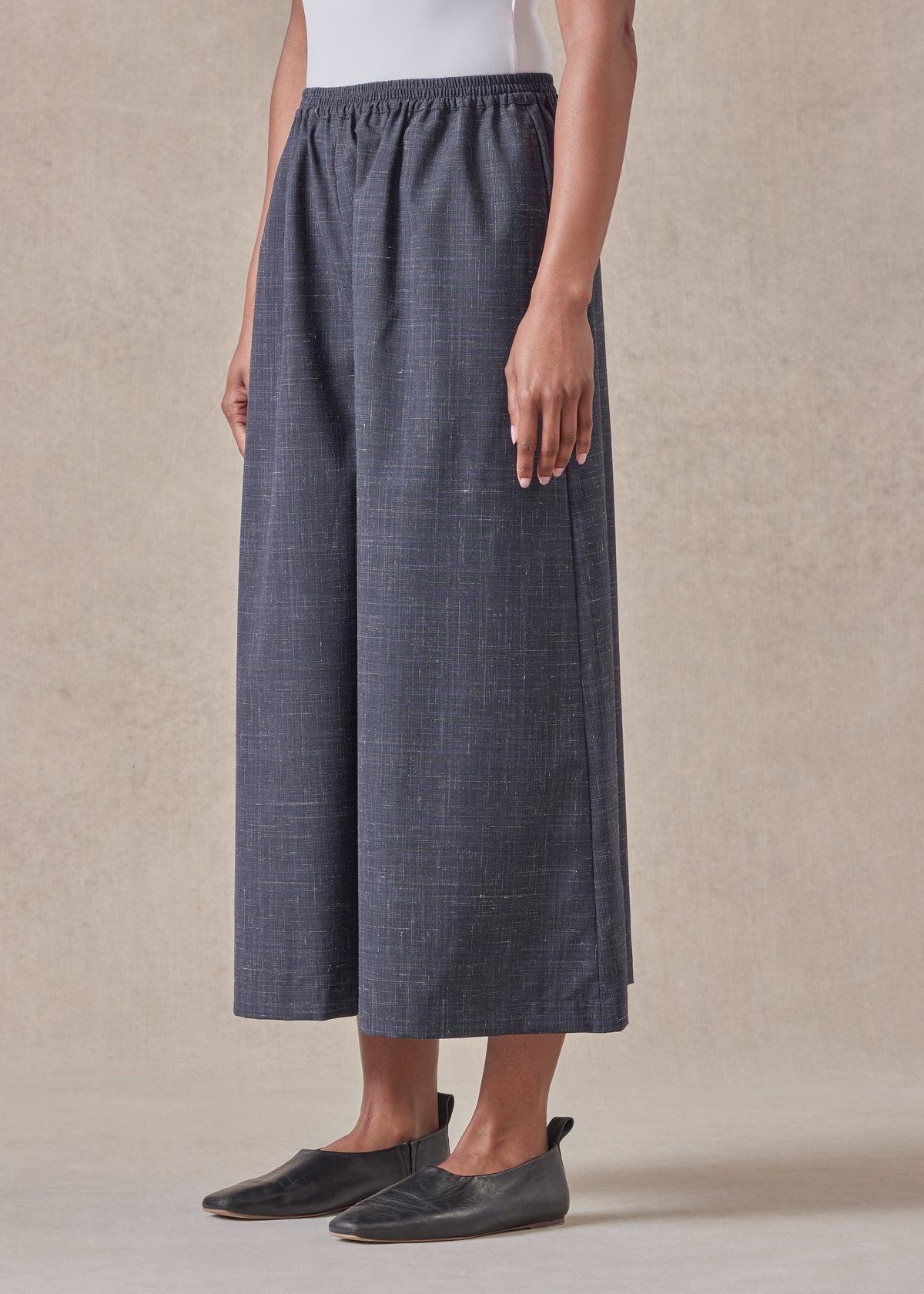 wool linen flared culotte