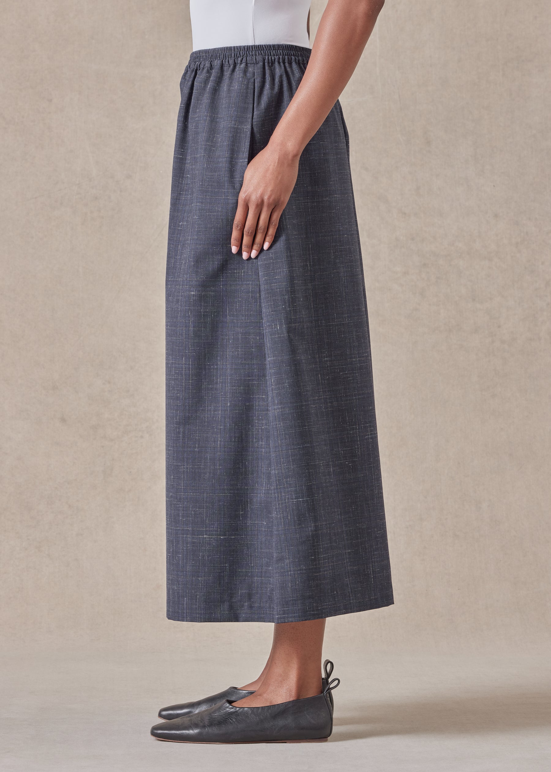 wool linen flared culotte