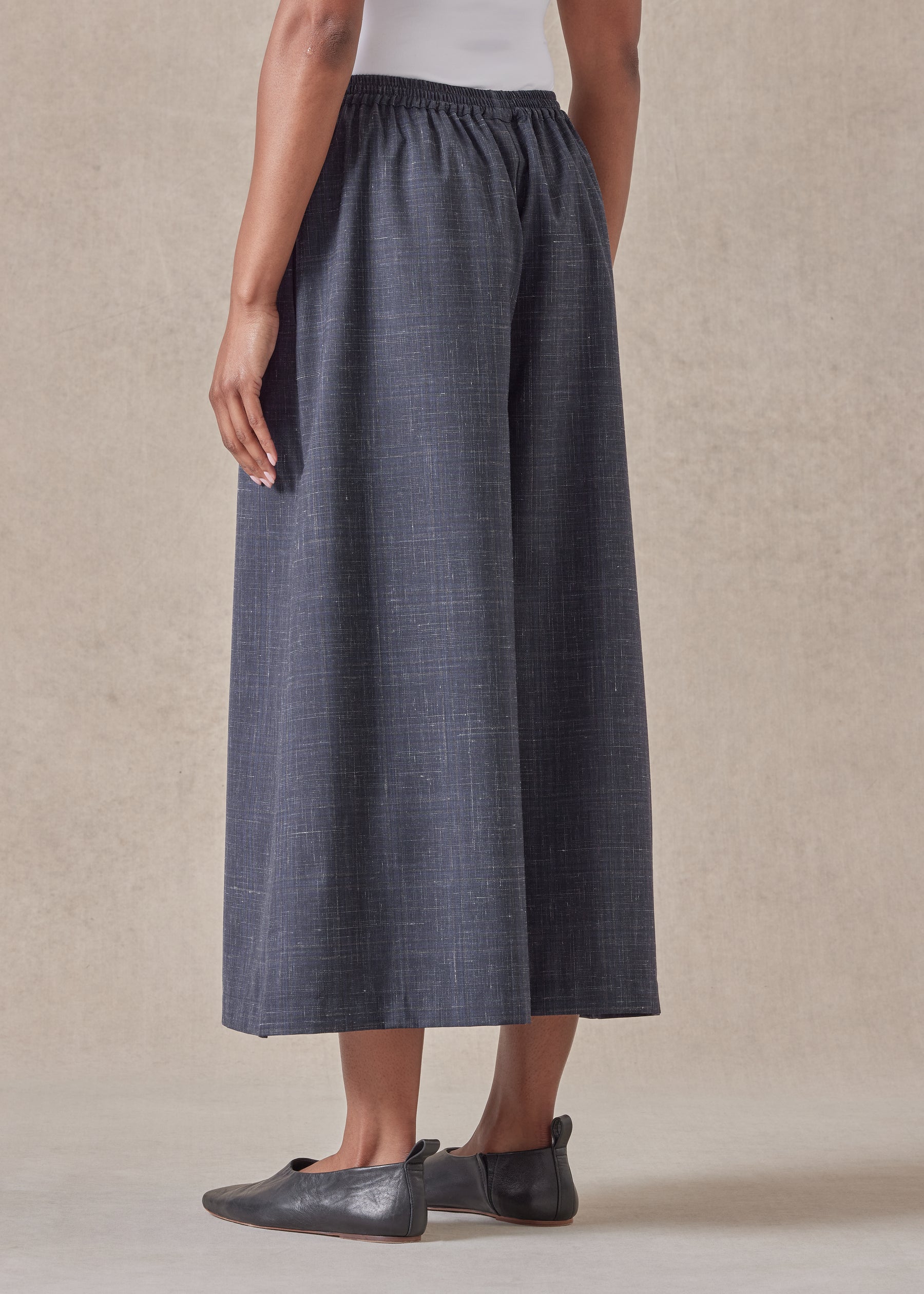 wool linen flared culotte