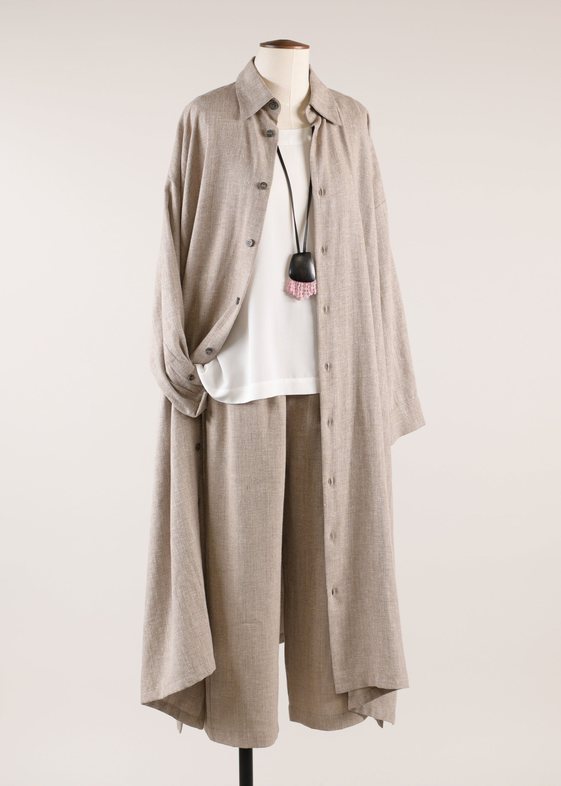 linen mix cropped trouser