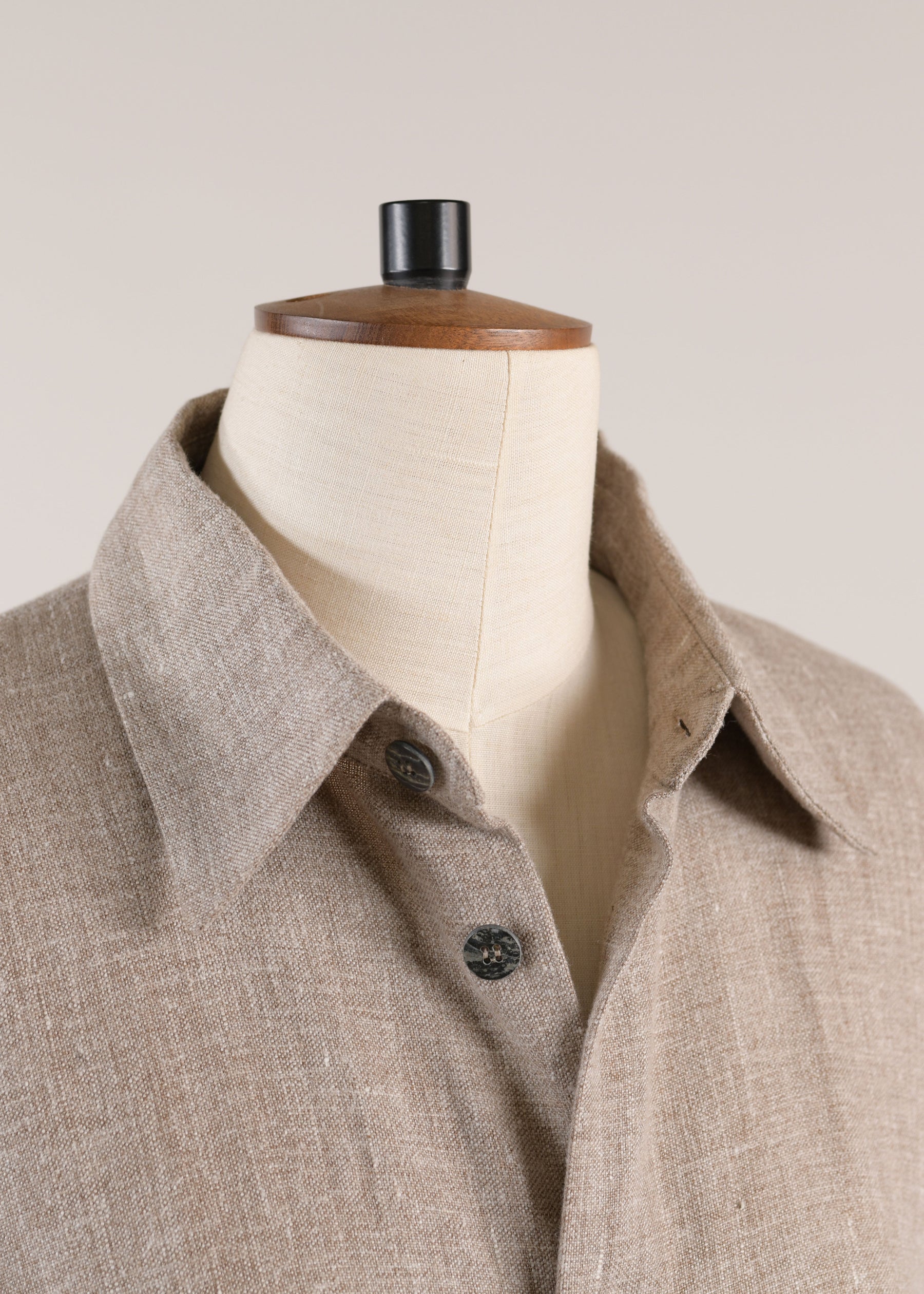 linen mix wide a-line shirt dress with collar