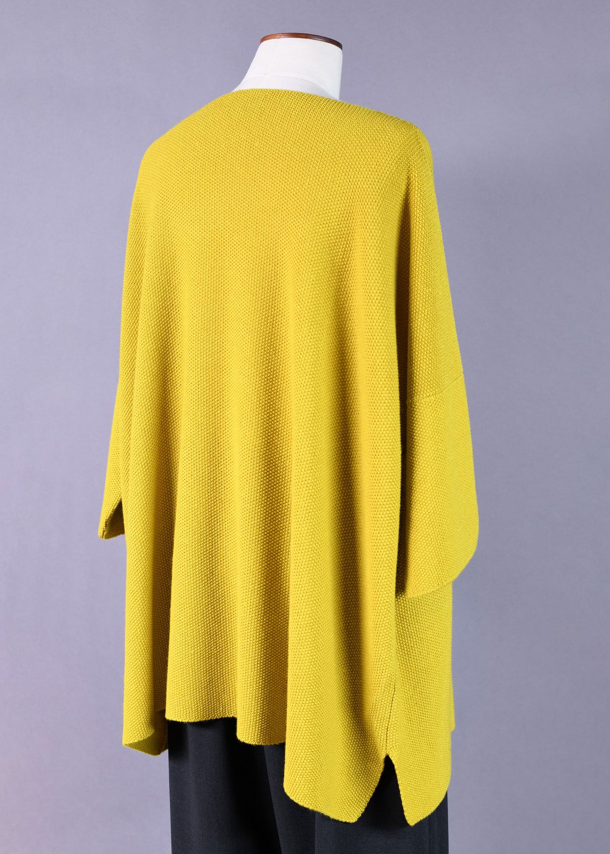 cashmere linen mix square 3/4 sleeve  top - long