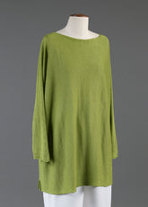 linen side ways knitted sweater - long