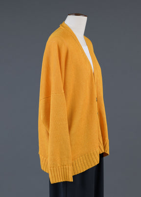 linen knitted v-neck cardigan - mid