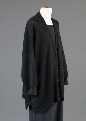 wide v neck cardigan - long