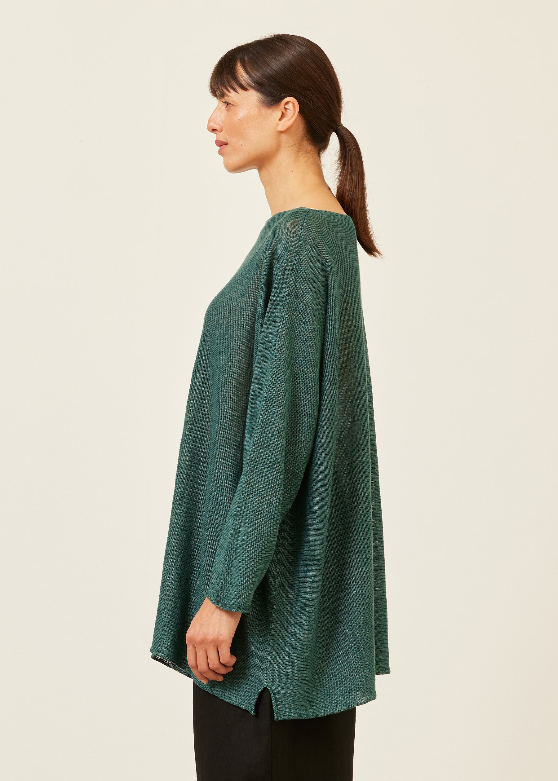 sideways knitted sweater - long