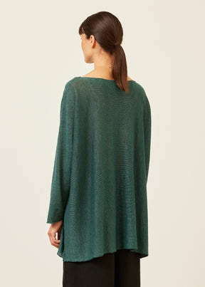 linen sideways knitted sweater - long