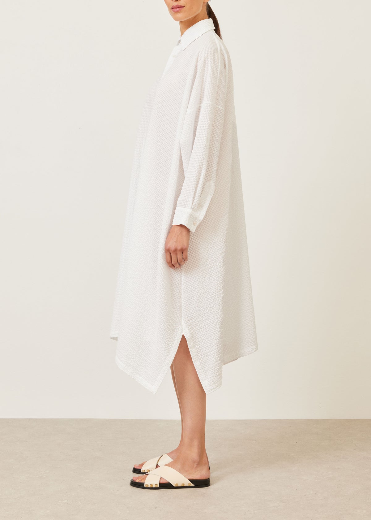 cotton dps shirt dress with collar