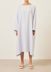 linen wide a-line scoop neck dress