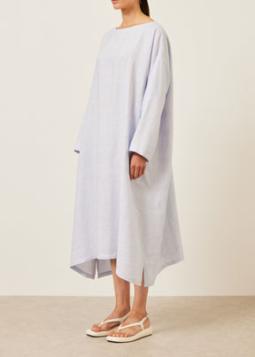 linen wide a-line scoop neck dress