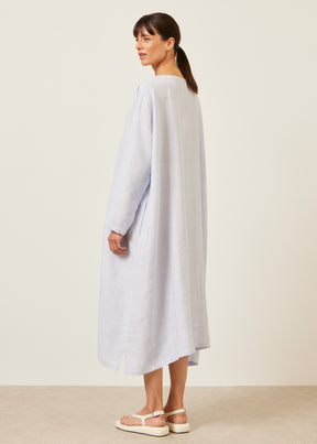 linen wide a-line scoop neck dress