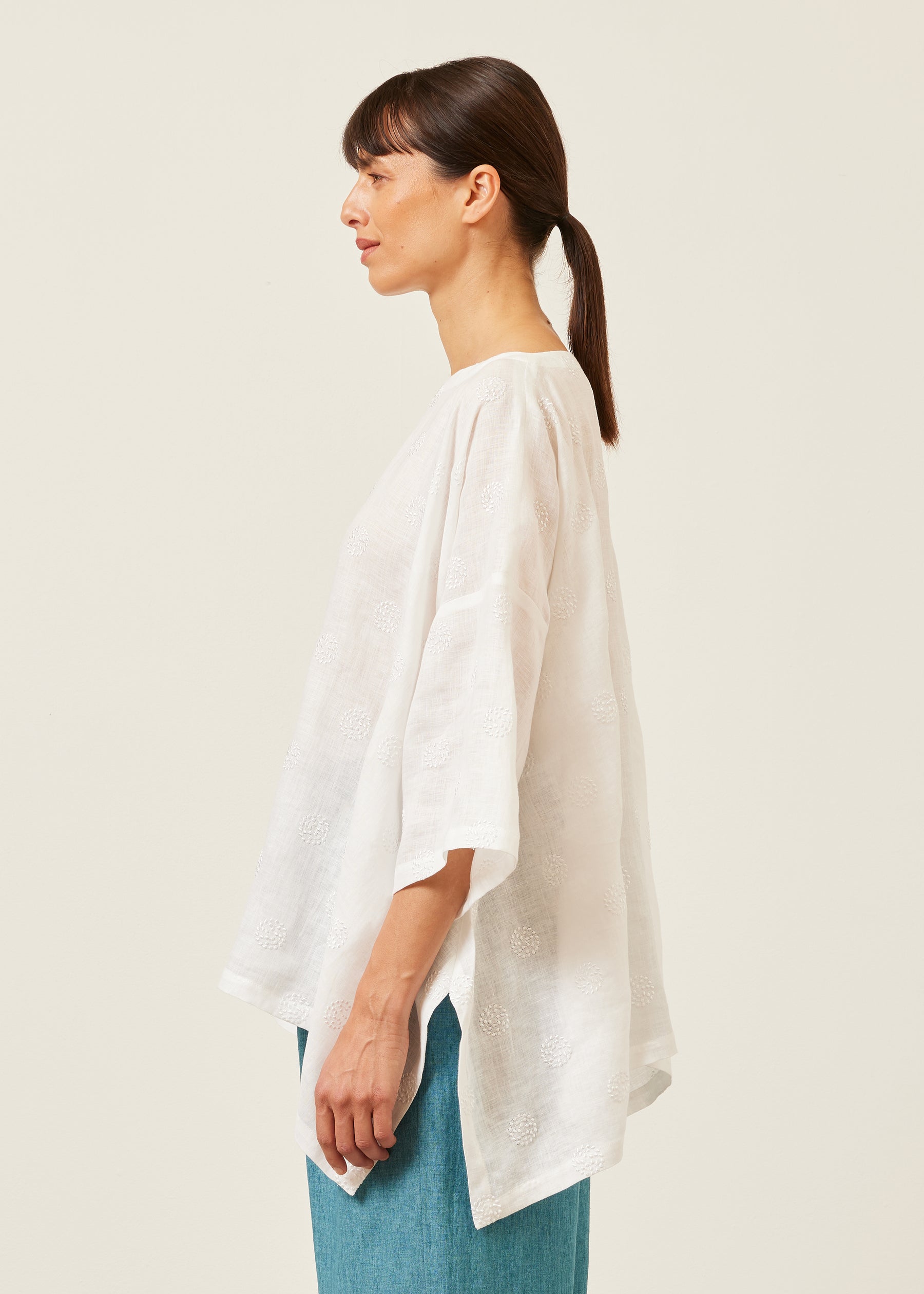 dps scoop neck 3/4 sleeve top - mid plus