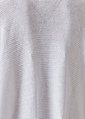 cotton linen mix  3/4 width round neck sweater - mid plus
