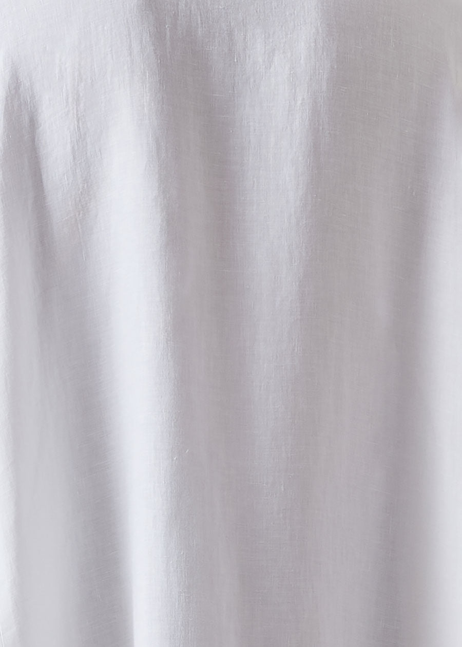 linen sleeveless caucasus shirt dress with notch collar