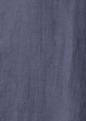 linen sleeveless caucasus shirt dress with notch collar