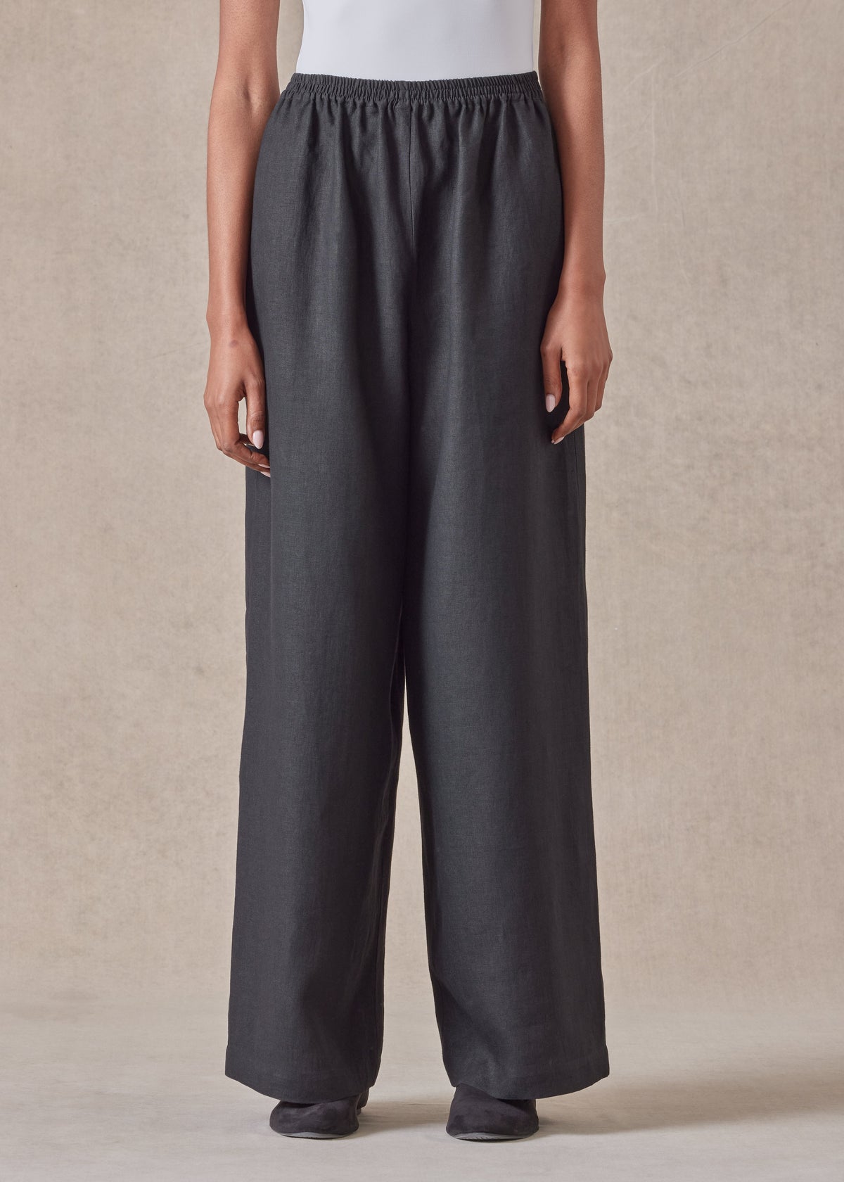 linen flared trouser